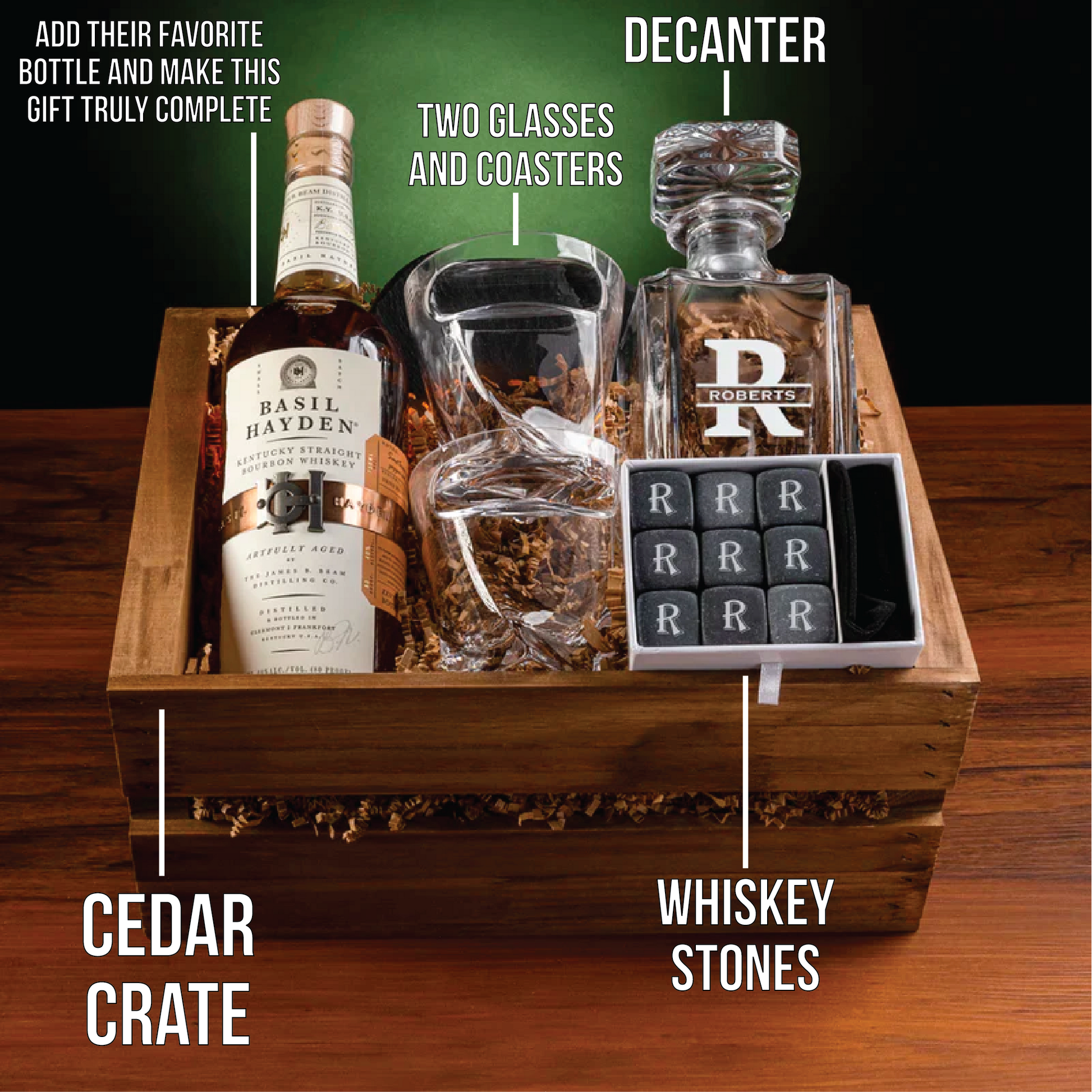 Box Set Whiskey Crate Gift Set by Groovy Groomsmen Gifts