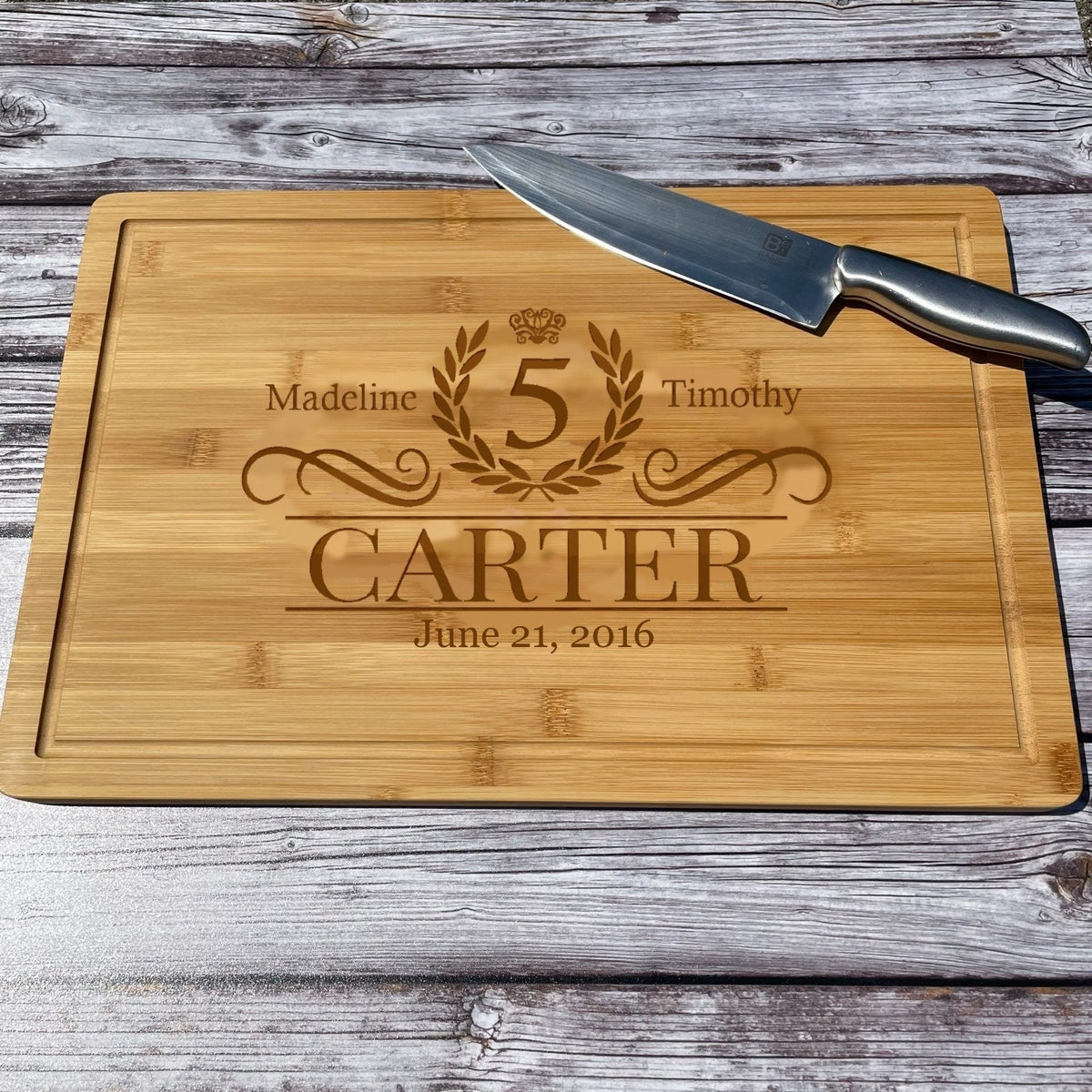 Wooden Anniversary Cutting Board - Groovy Groomsmen Gifts