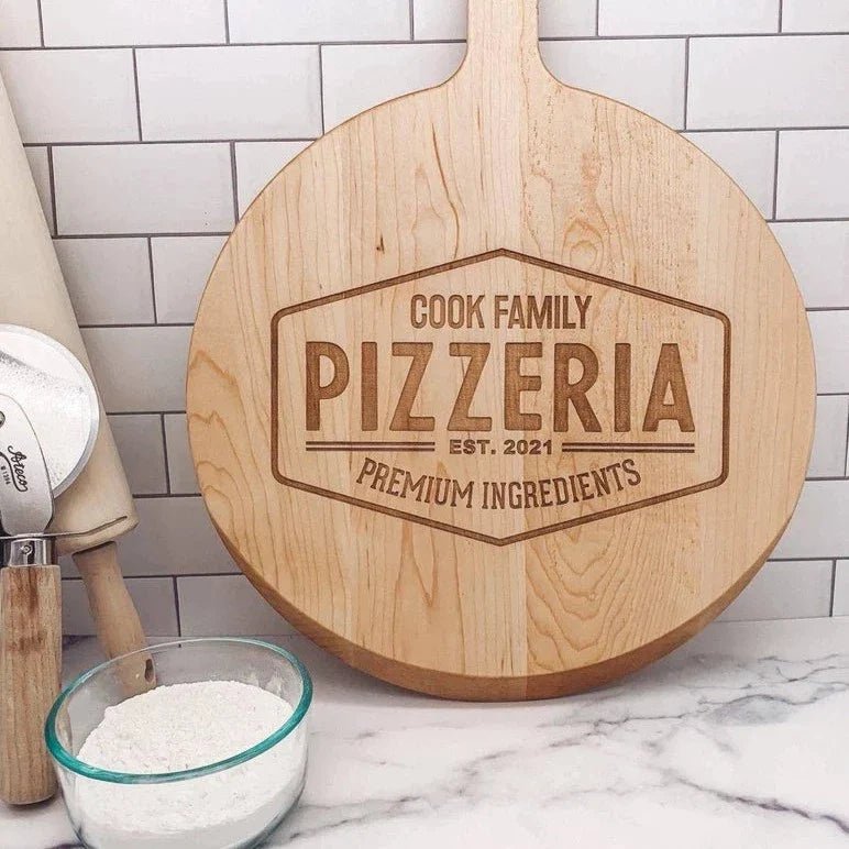 Wooden Family Heirloom Pizza Peel - Groovy Groomsmen Gifts