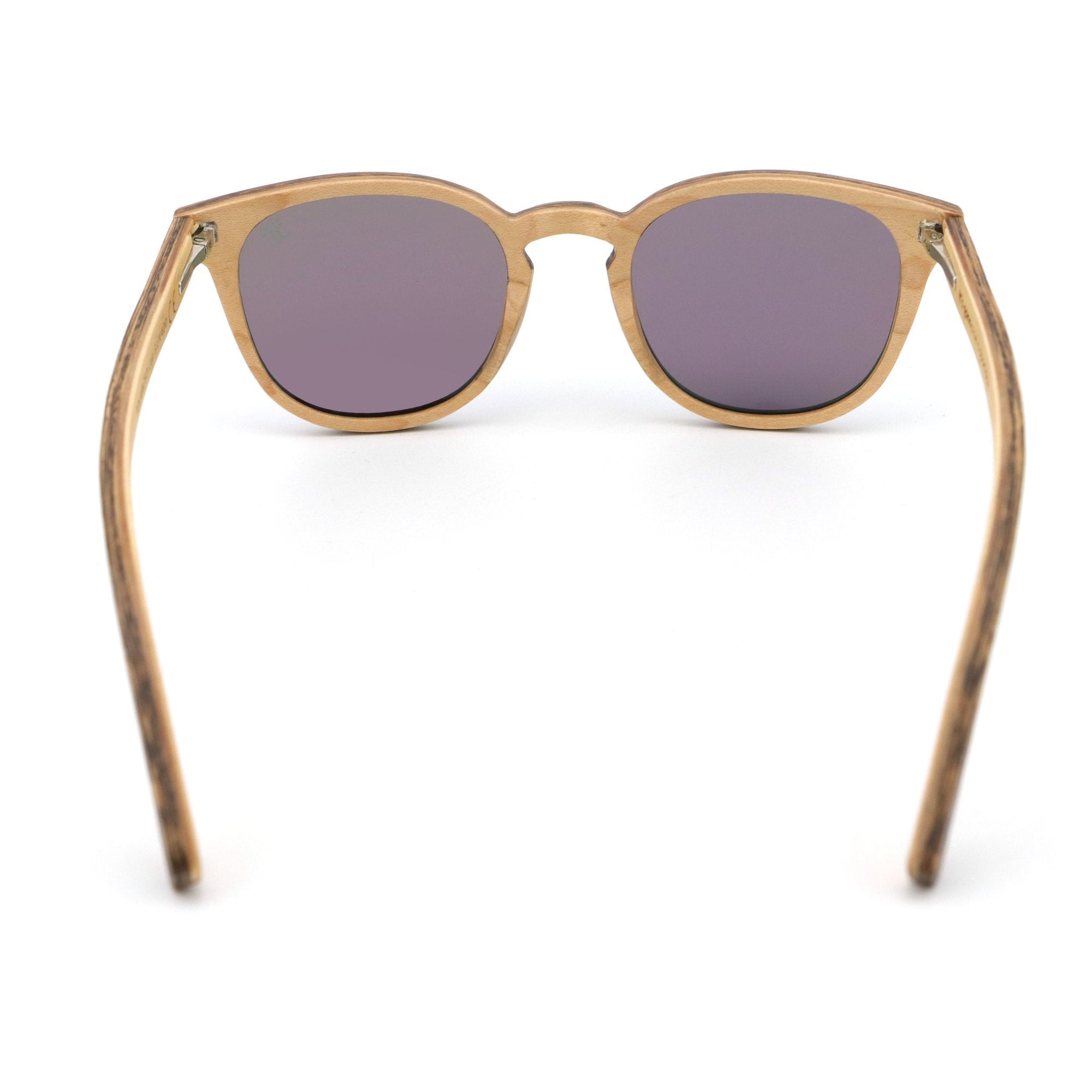 Wooden Sunglasses AquaWave, Square | Abalone by Groovy Groomsmen Gifts