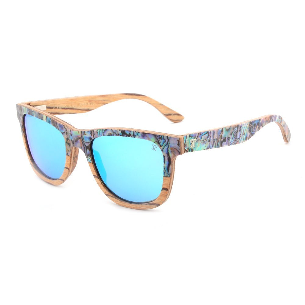 Wooden Sunglasses Cirque Abalone Wayfinder Sunglasses by Groovy Groomsmen Gifts