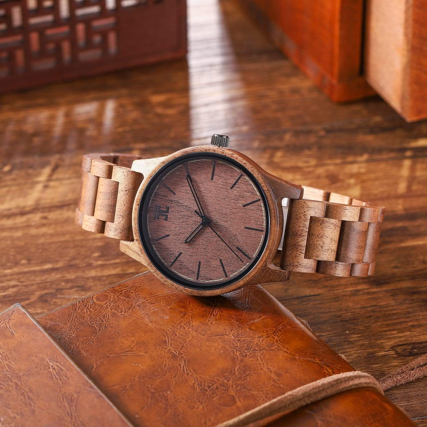 Wooden Watch American Walnut | Walnut Northstar Watch by Groovy Groomsmen Gifts