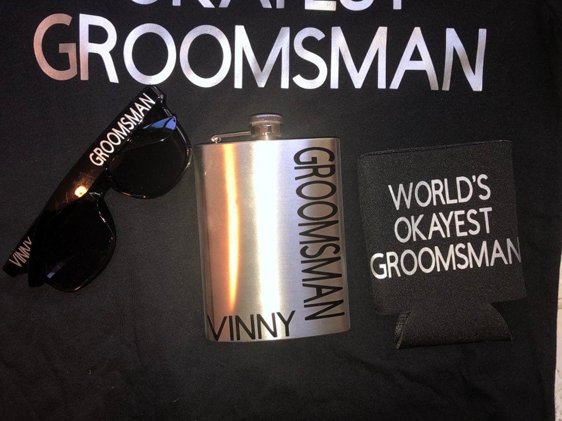 Worlds Okayest Groomsman - Groovy Groomsmen Gifts