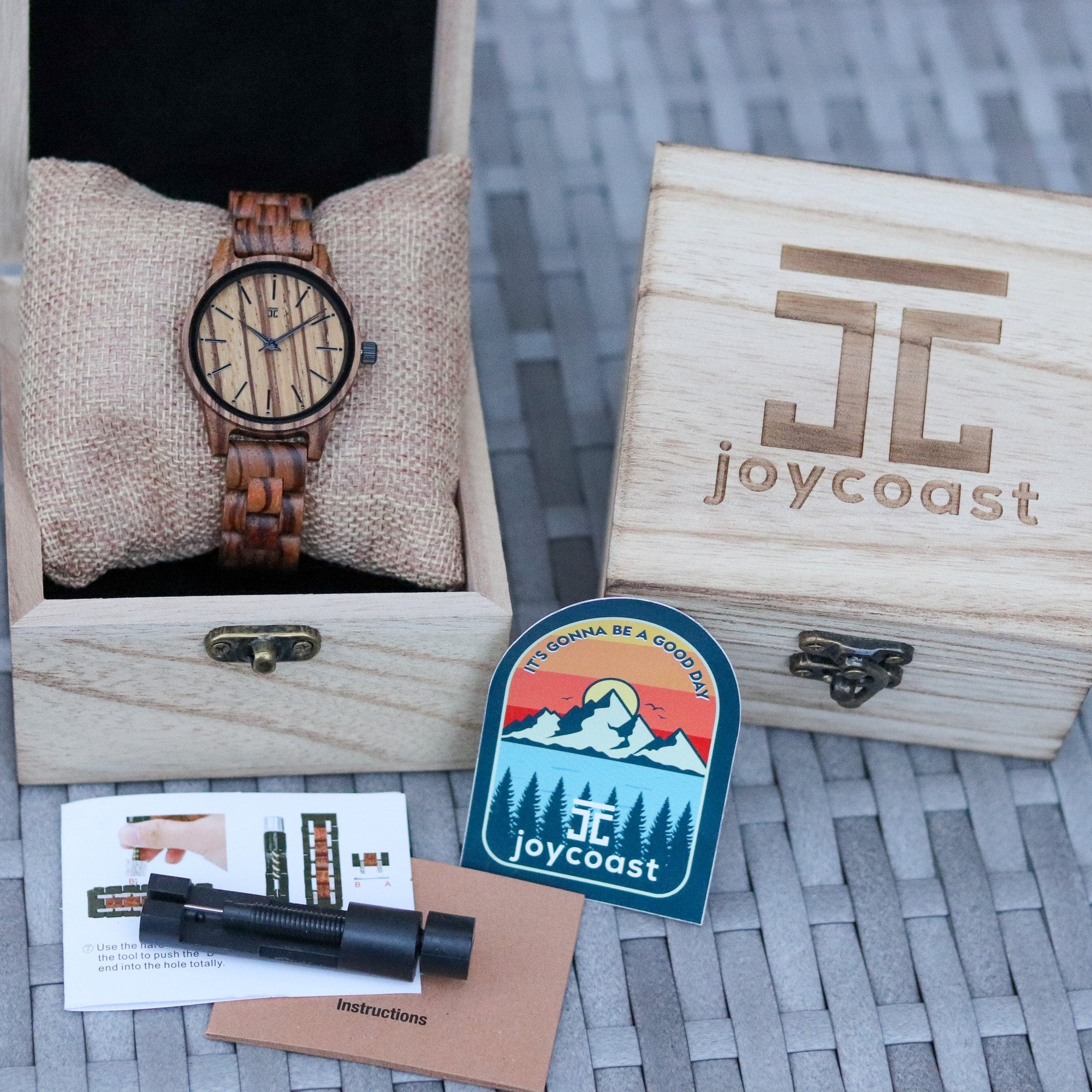 Wooden Watch Zebby | Zebrawood Watch by Groovy Groomsmen Gifts