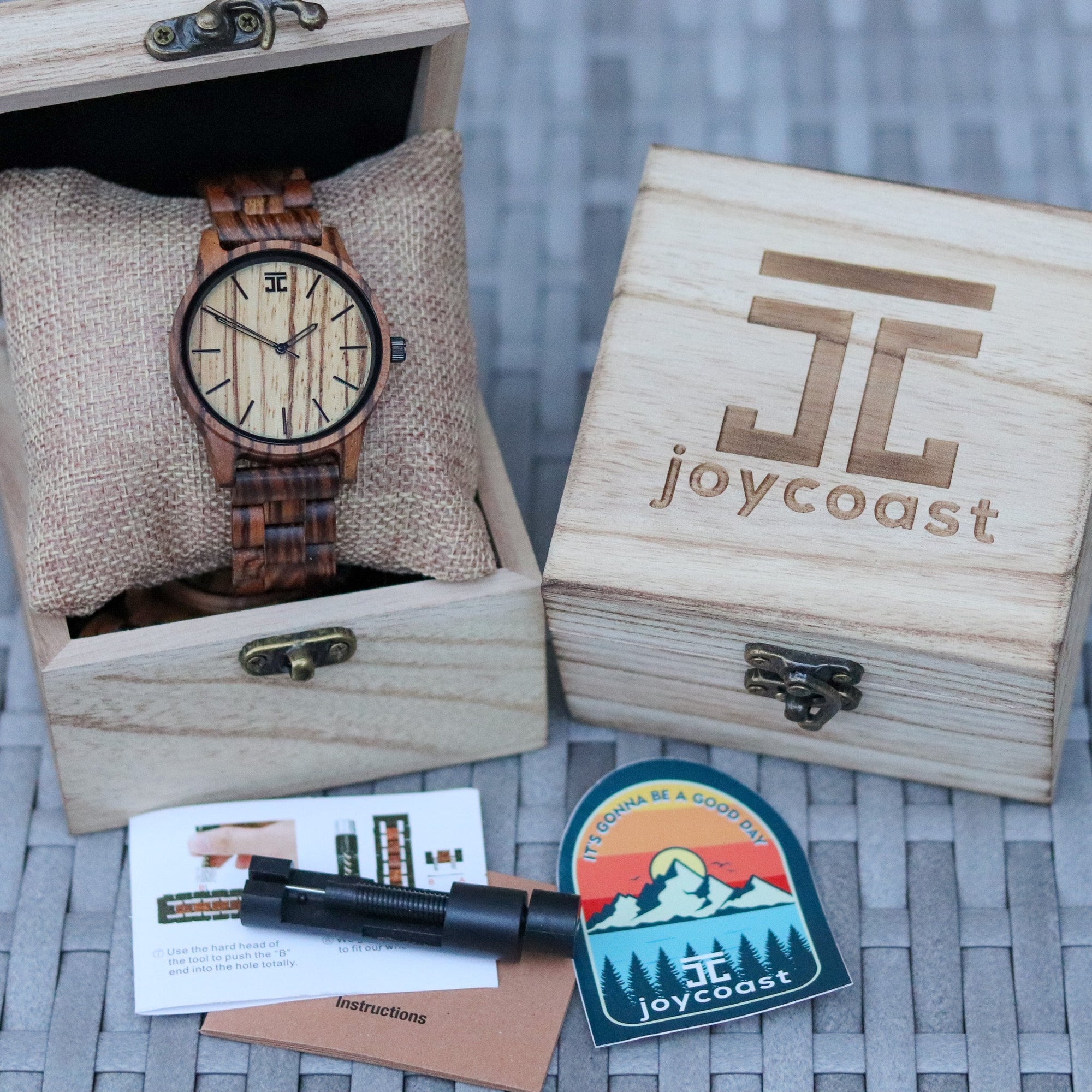 Wooden Watch Zebby | Zebrawood Watch by Groovy Groomsmen Gifts