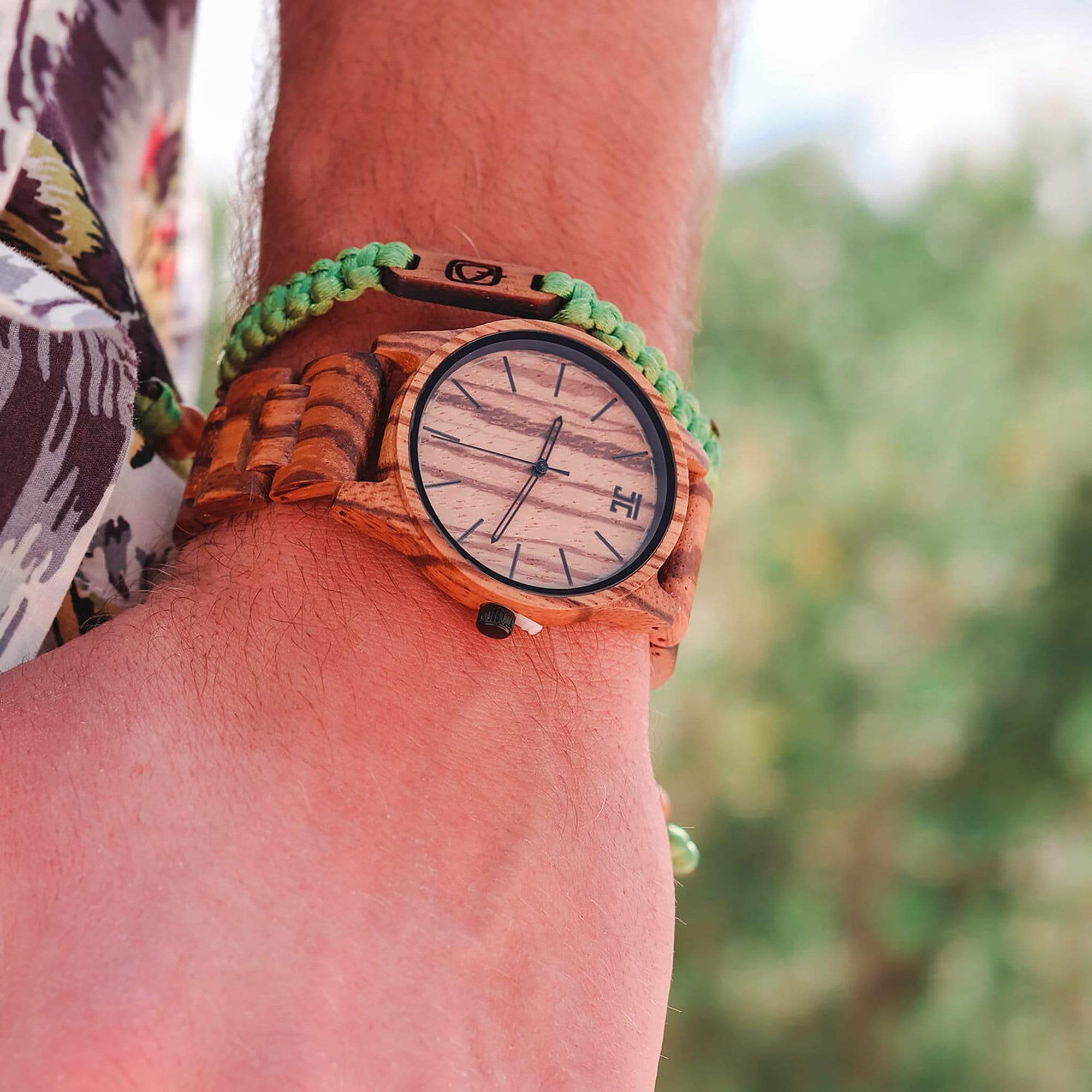 Wooden Watch Zebby | Zebrawood Watch by Groovy Groomsmen Gifts