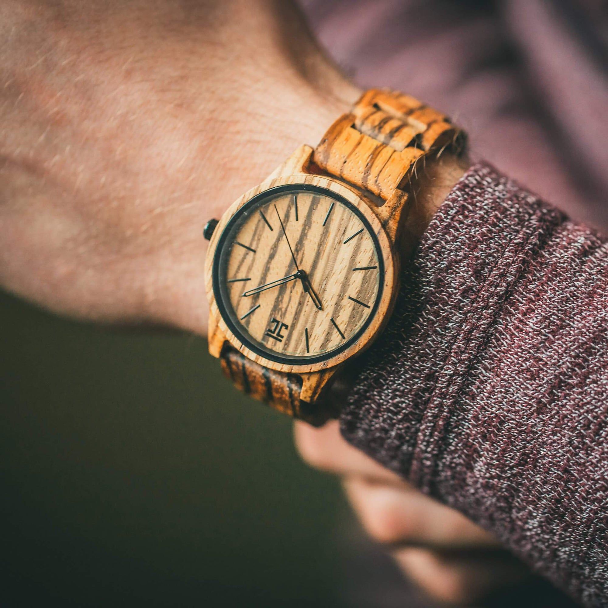 Wooden Watch Zebby | Zebrawood Watch by Groovy Groomsmen Gifts