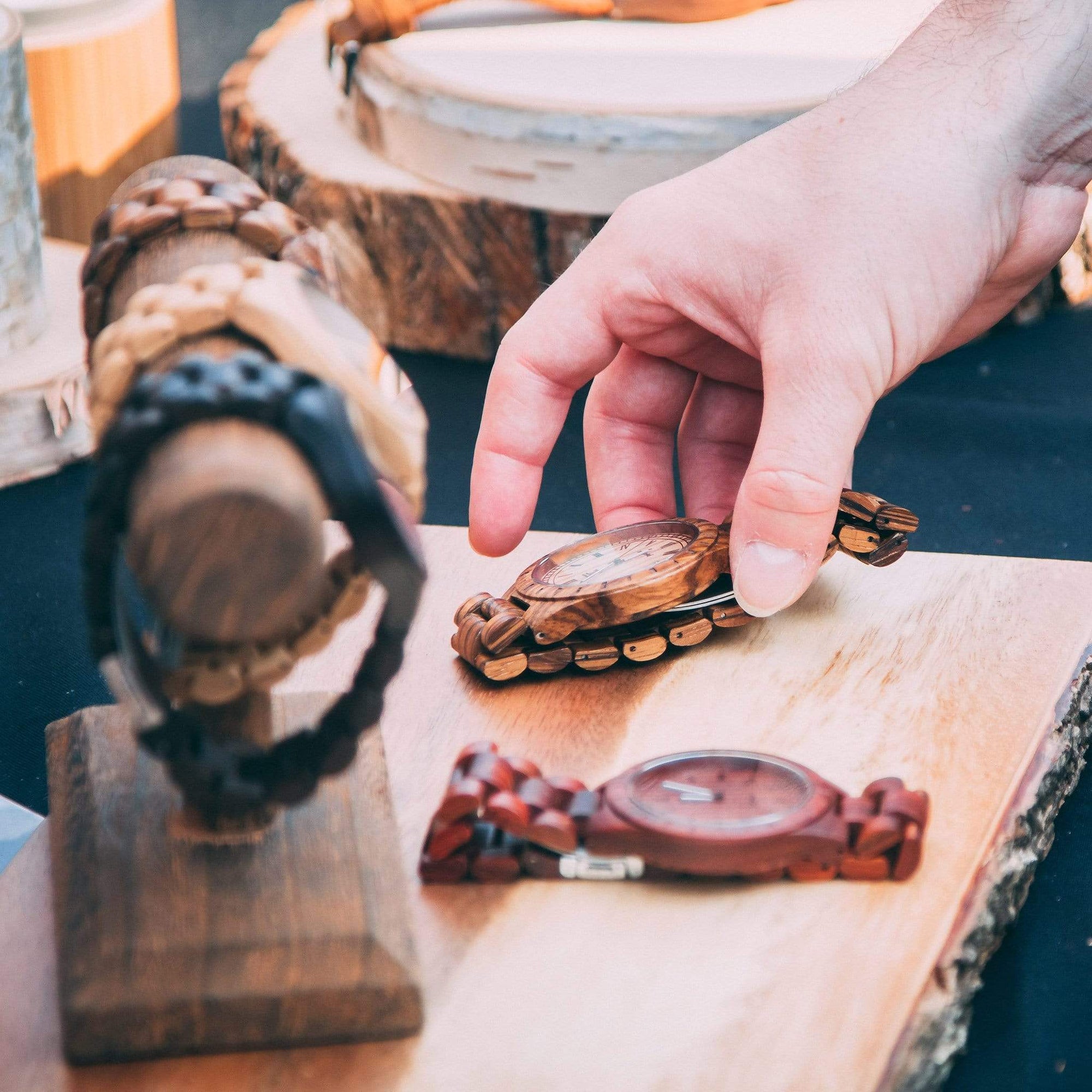 Wooden Watch Zebra Max | African Zebrano by Groovy Groomsmen Gifts