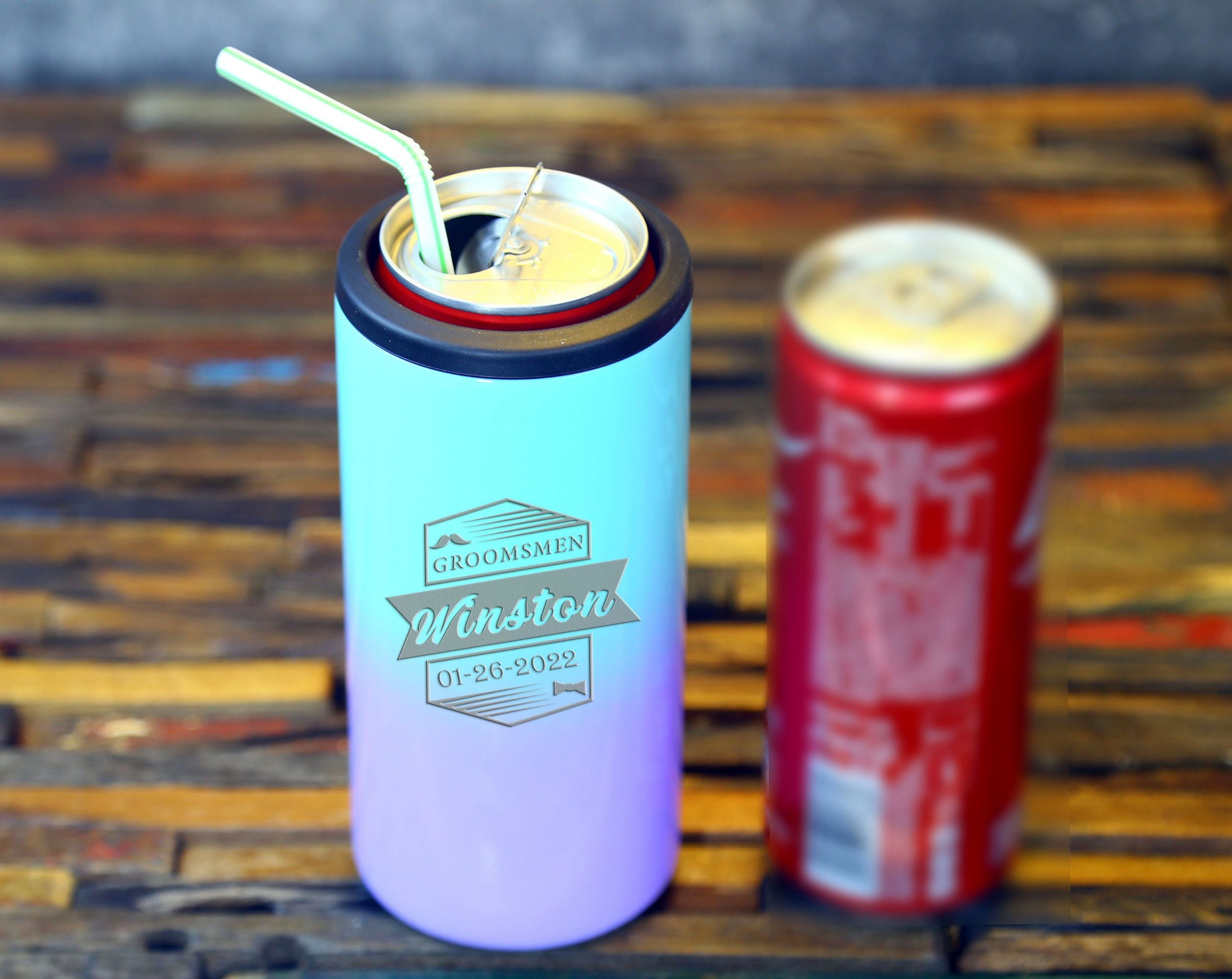 Two-Tone Drink Koozie - Groovy Groomsmen Gifts