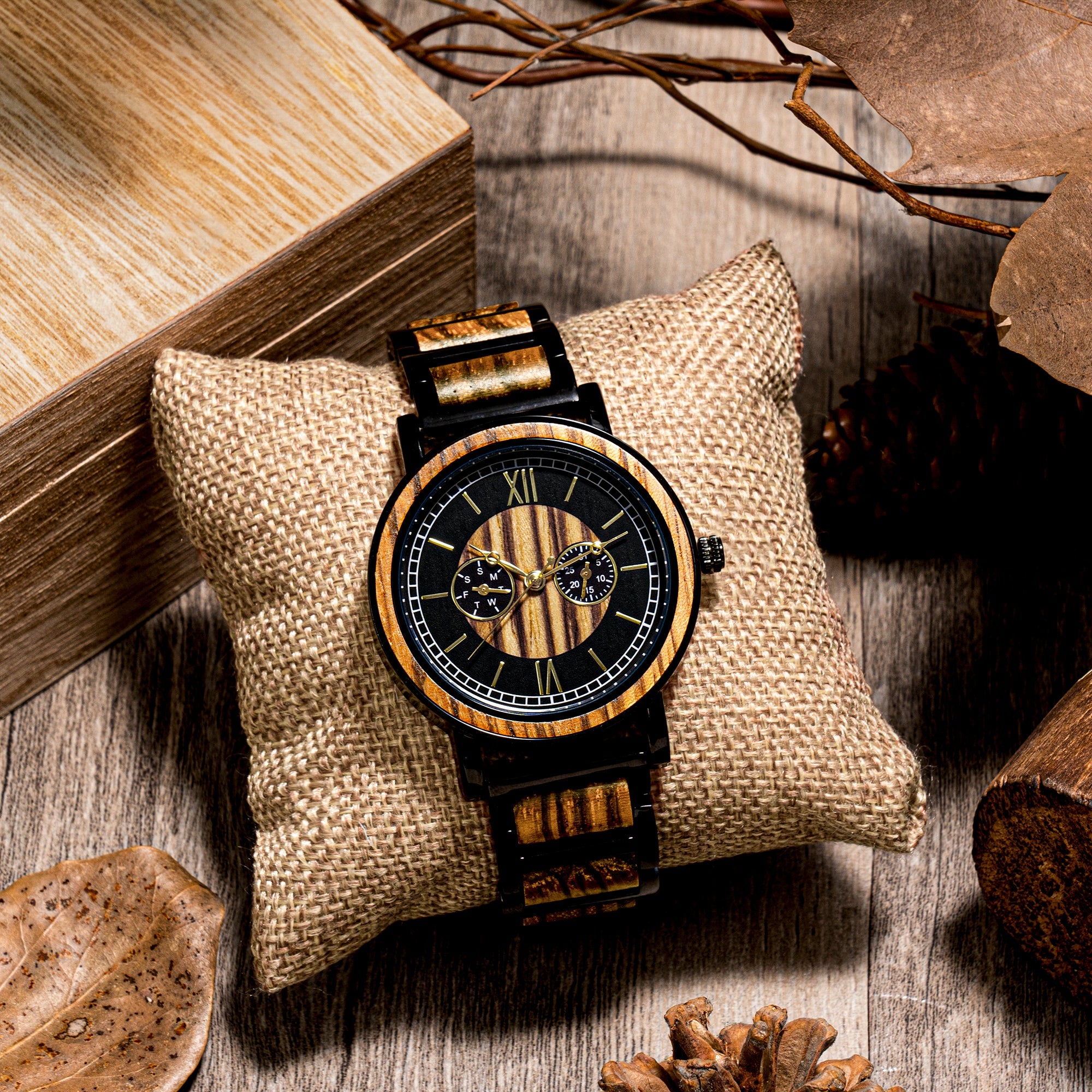 Engraved Wooden Watch With Leather Strap I Personalised Gift for Him — Make  Memento
