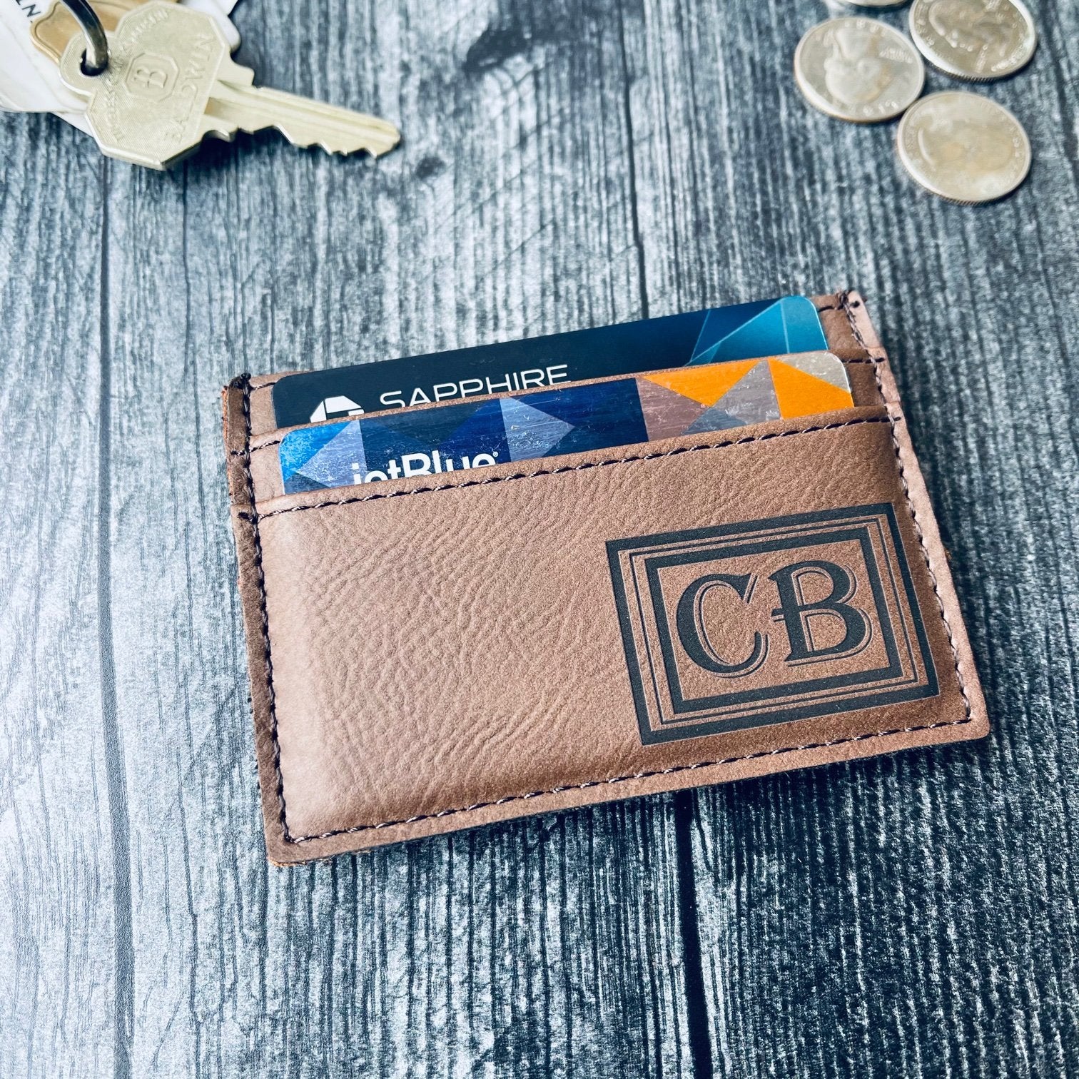 Groovy Guy Gifts Personalized Leather Money Clip Wallet