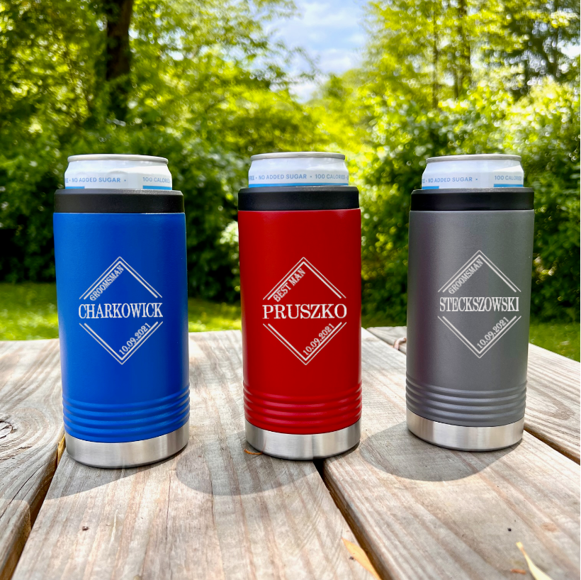 Suit Up Groomsmen Personalized Slim Can Cooler