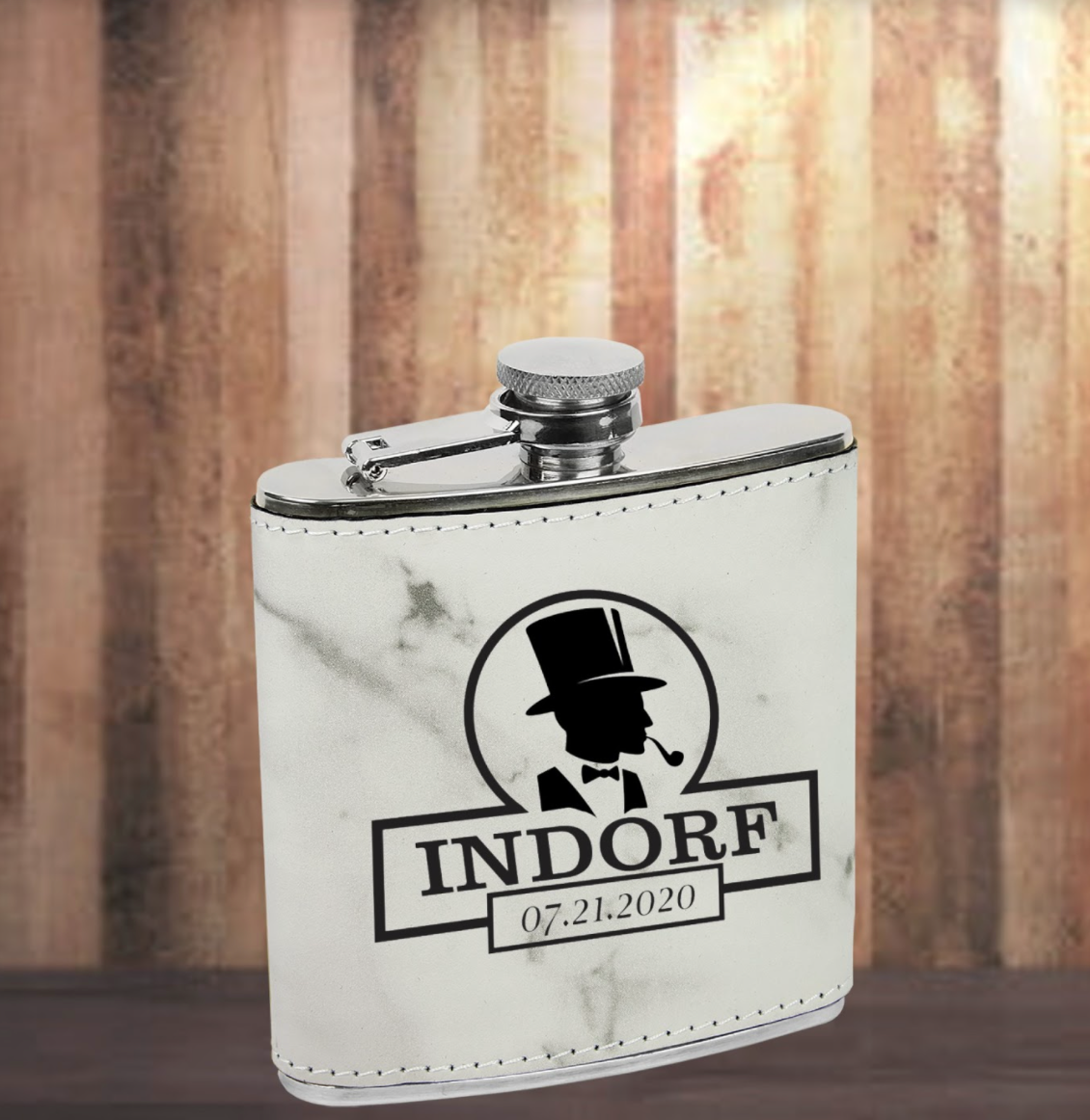 Buy Faux Leather Hip Flask Personalised With Name Engraved Alcohol