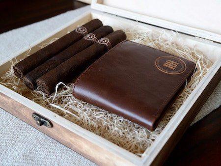 Travel Cigars Case Personalized Leather Cigar Case Groomsmen 