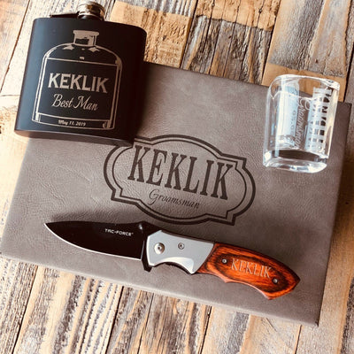 Best Man Proposal Gift Box Set | Personalized Flask Knife set | Engraved  Wedding Party Gift | Groomsmen Gift | Gift for Men | Boyfriend Gift