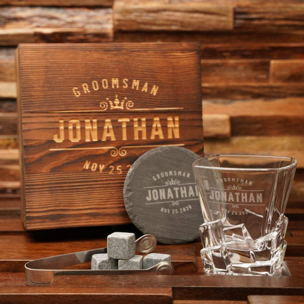 Custom Whiskey Decanter Set with Engraved Acacia Wooden Storage Box – World  of shanik