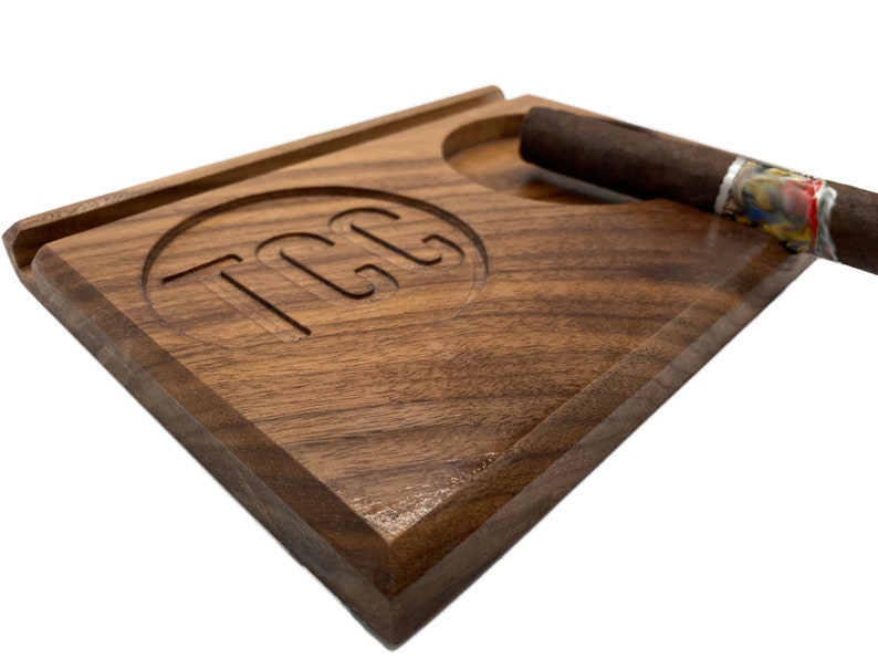 Personalized Wood Cigar Ashtray - Groovy Cigars