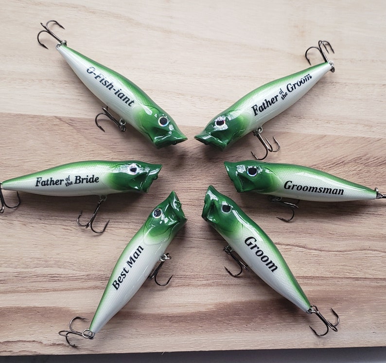 6 Pack Beer Caps Fishing Lures Groomsman Gifts Recycled Fishing  Hooks-bottle Cap-guy Fishing Gift-beer Lover Outdoorsman 