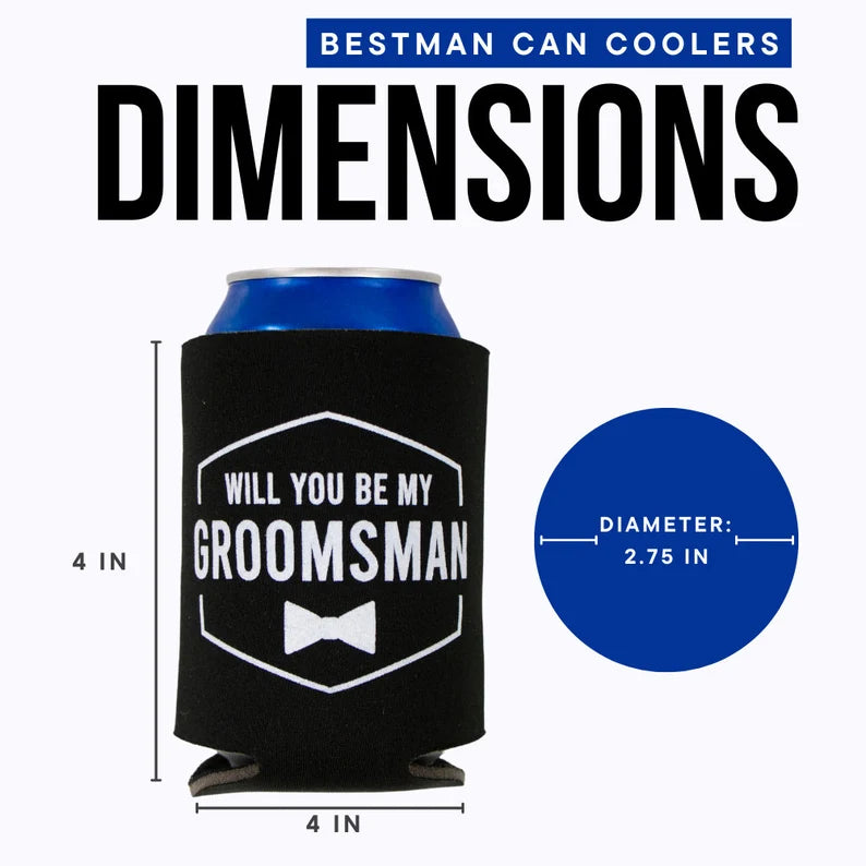 Personalized Can Cooler Holder, Engraved Can Cooler, Beer Can Holder,  Groomsmen Proposal, Groomsman Gift Ideas, Custom Wedding Gift