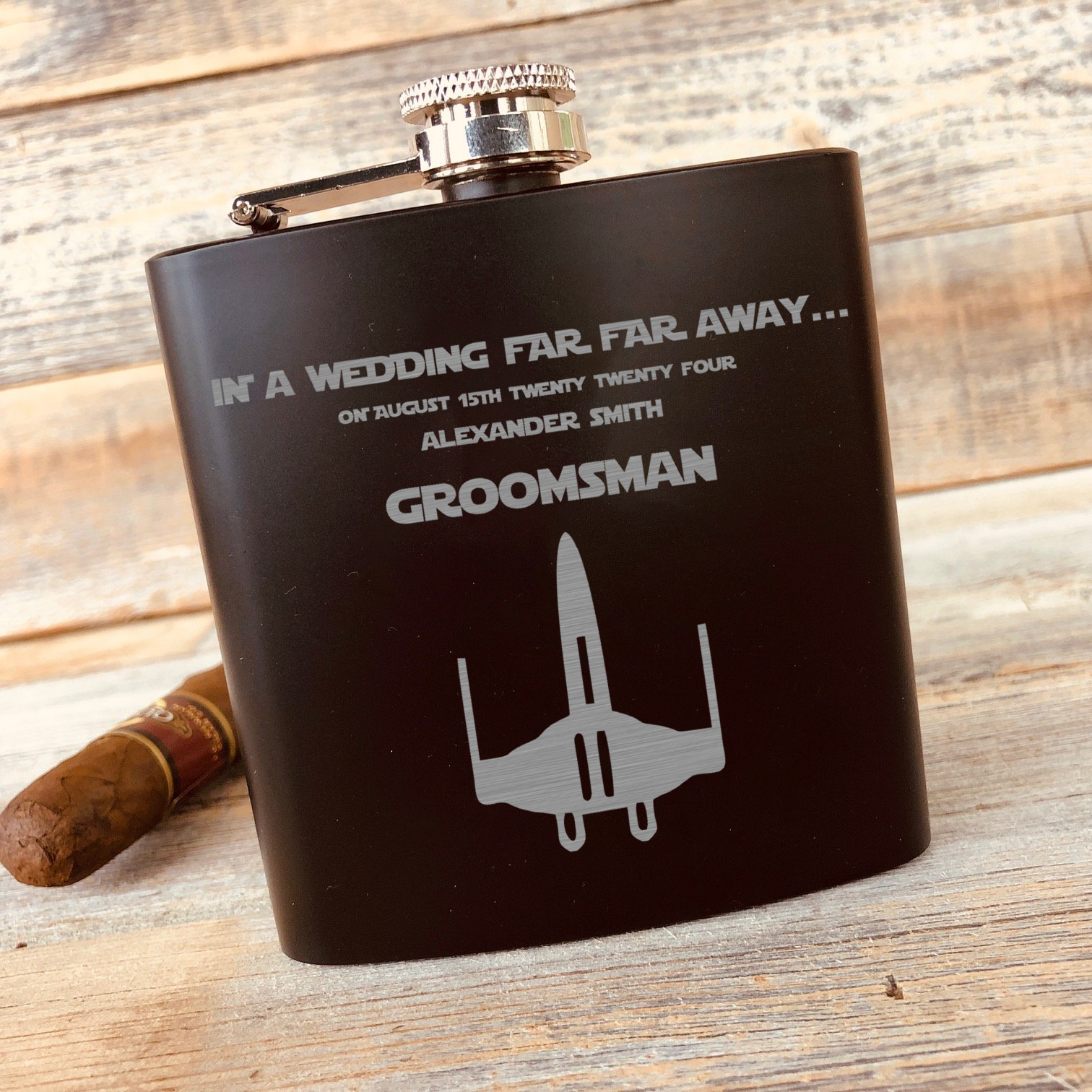 Set of 6, Star Wars Inspired Beer Mugs,Etched or Vinyl Mugs, Groomsmen  Gift, Wedding Favors,…